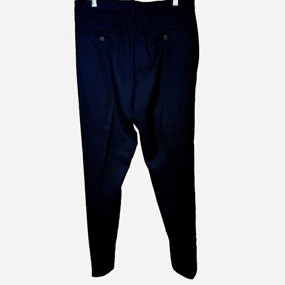 Calvin Klein Black Check Dress Pants 32x32 Flat Front Quiet Luxury Officewear - Picture 3 of 7